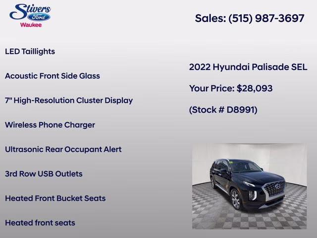 2022 Abyss Black Pearl Hyundai Palisade SEL AWD SUV