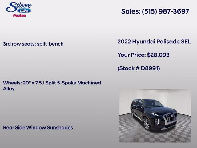 2022 Abyss Black Pearl Hyundai Palisade SEL AWD SUV