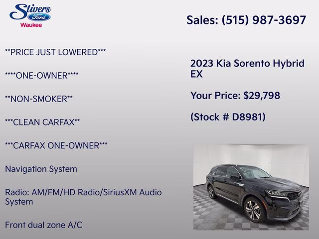 2023 Aurora Black Kia Sorento Hybrid EX AWD SUV