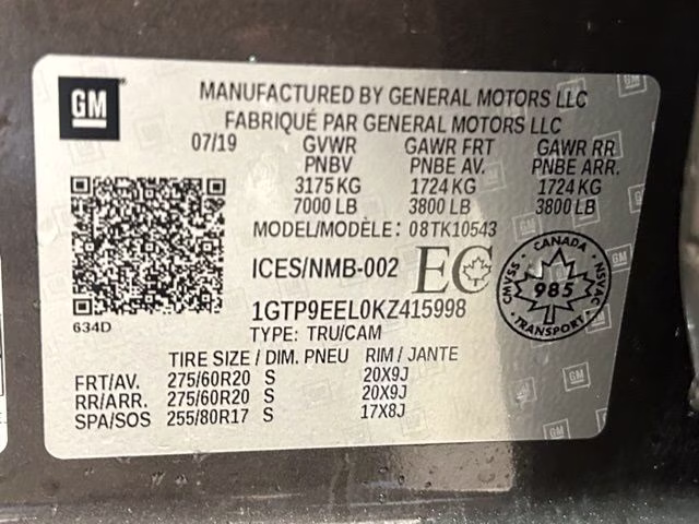 2019 Smokey Quartz Metallic GMC Sierra 1500 AT4 4X4 Truck