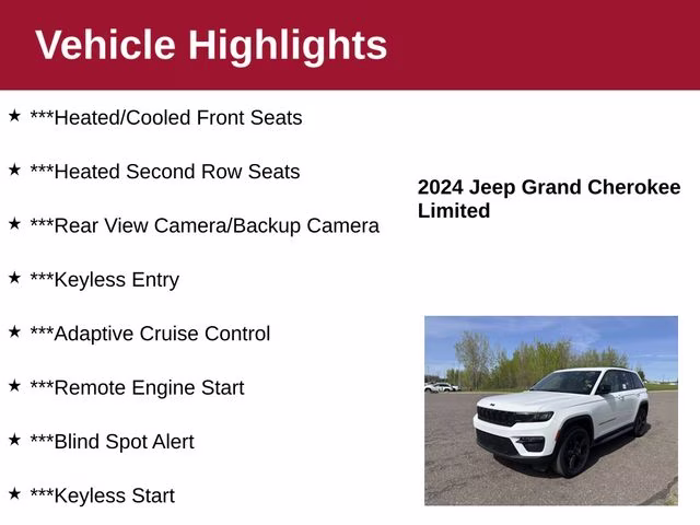 2024 Bright White Clearcoat Jeep Grand Cherokee Limited 4X4 SUV