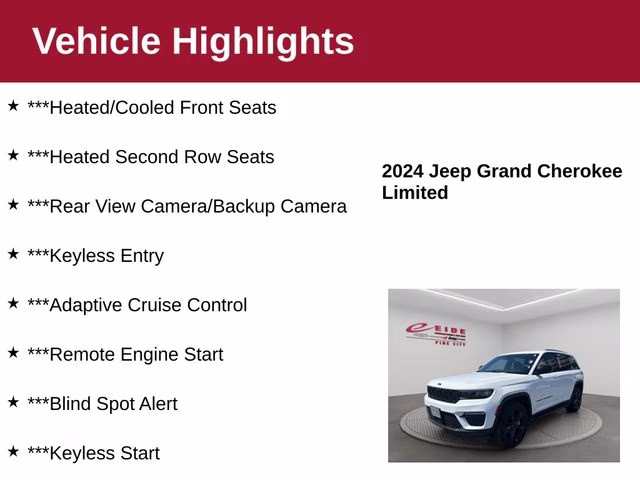 2024 Bright White Clearcoat Jeep Grand Cherokee Limited 4X4 SUV