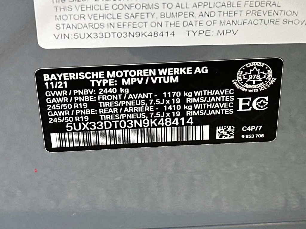 2022 Brooklyn Gray Metallic BMW X4 xDrive30i AWD SUV