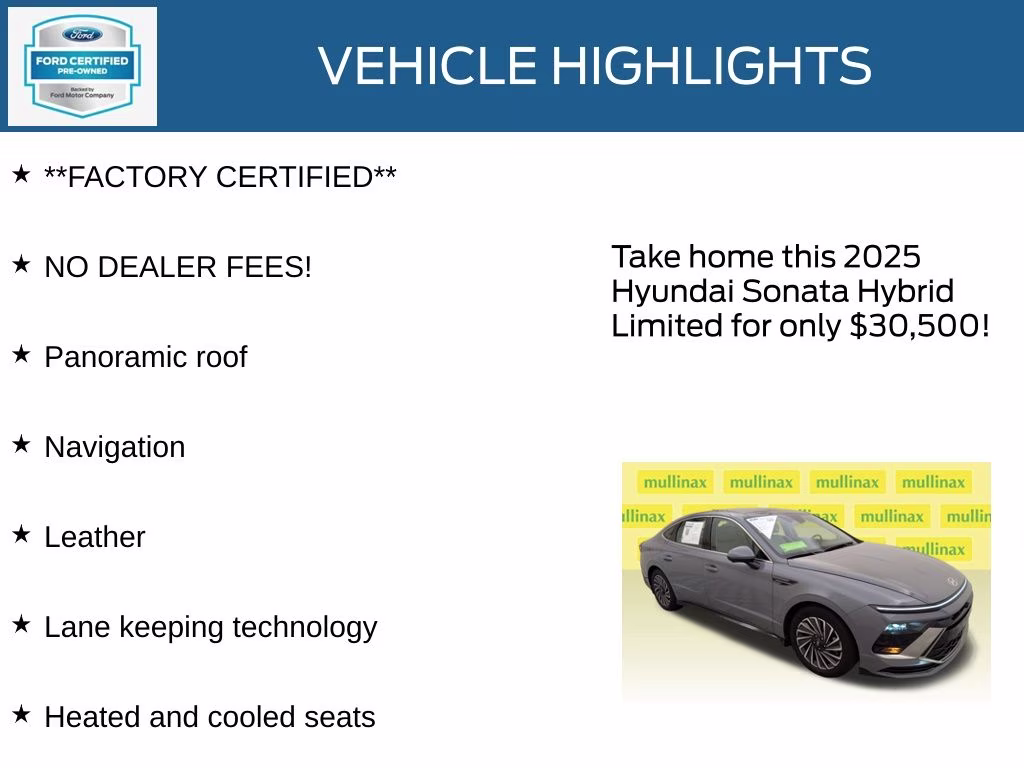 2025 Transmission Blue Hyundai Sonata Hybrid Limited FWD Sedan