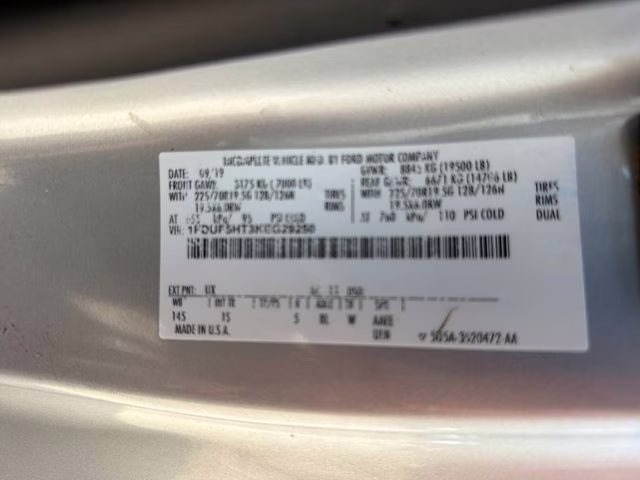 2019 Ingot Silver Ford Super Duty F-550 DRW XL 4X4 Chassis