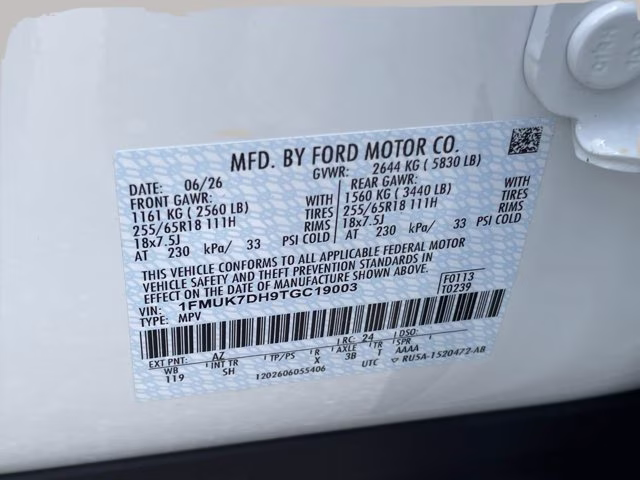 2026 Star White Metallic Tri-Coat Ford Explorer Active RWD SUV