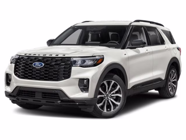 2026 Star White Metallic Tri-Coat Ford Explorer ST-Line RWD SUV