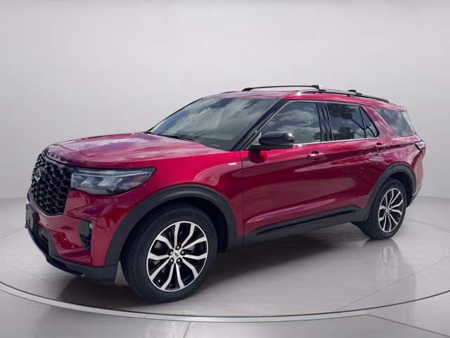 2026 Rapid Red Metallic Tinted Clearcoat Ford Explorer ST-Line RWD SUV