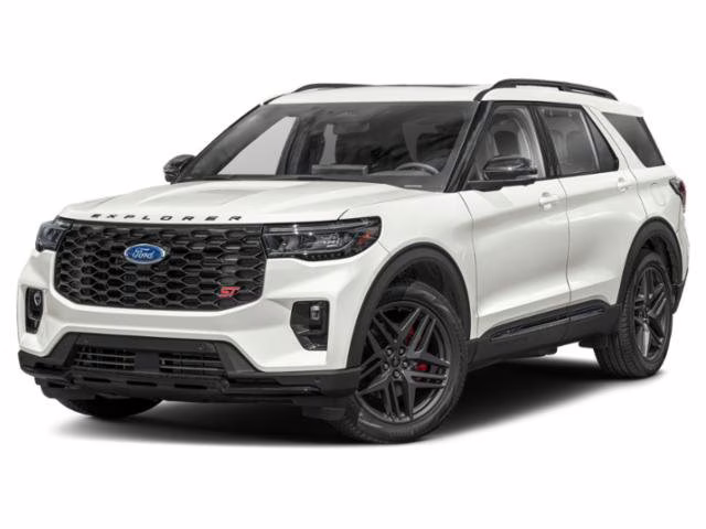 2026 Star White Metallic Tri-Coat Ford Explorer ST 4X4 SUV