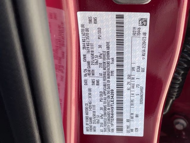 2026 Ruby Red Metallic Tinted Clearcoat Ford Ranger XLT 4X4 Truck