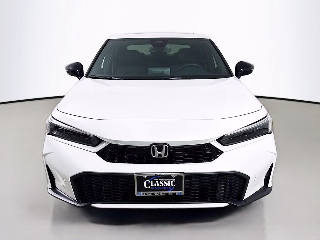 2025 Platinum White Pearl Honda Civic Hybrid Sport Touring FWD Sedan