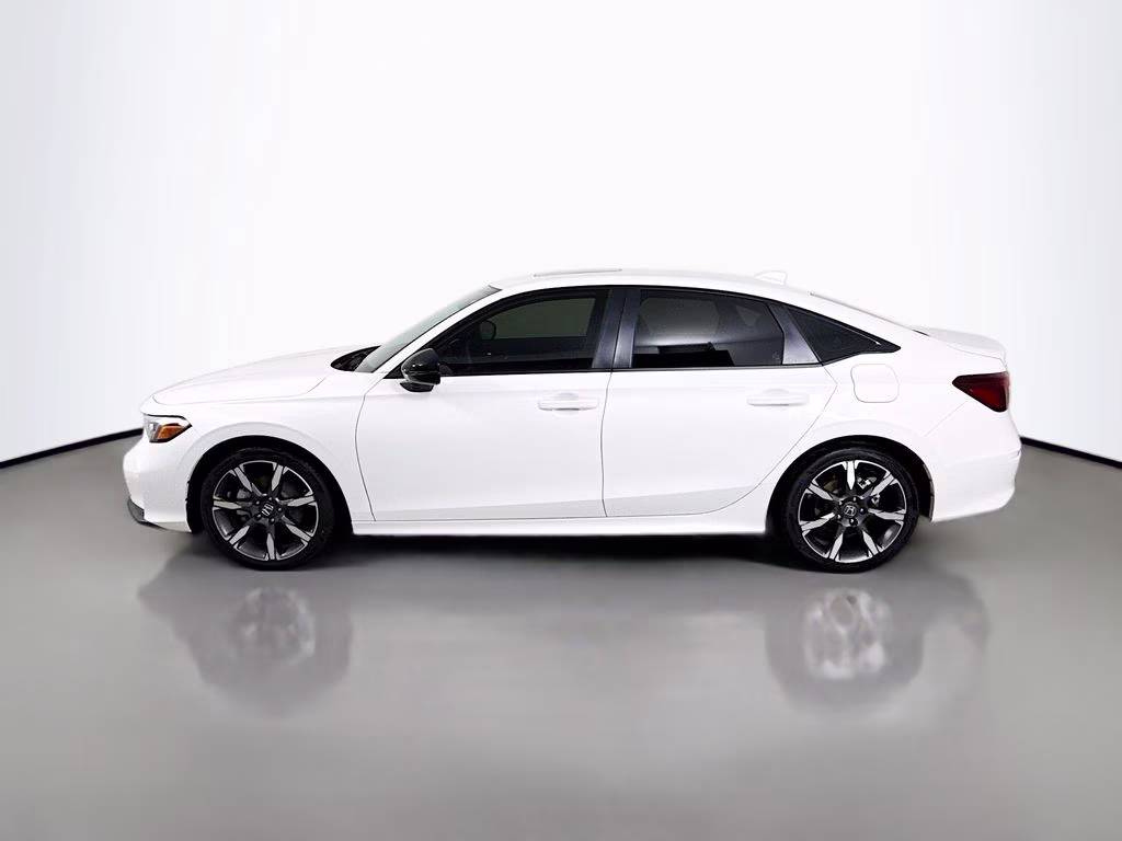 2025 Platinum White Pearl Honda Civic Hybrid Sport Touring FWD Sedan