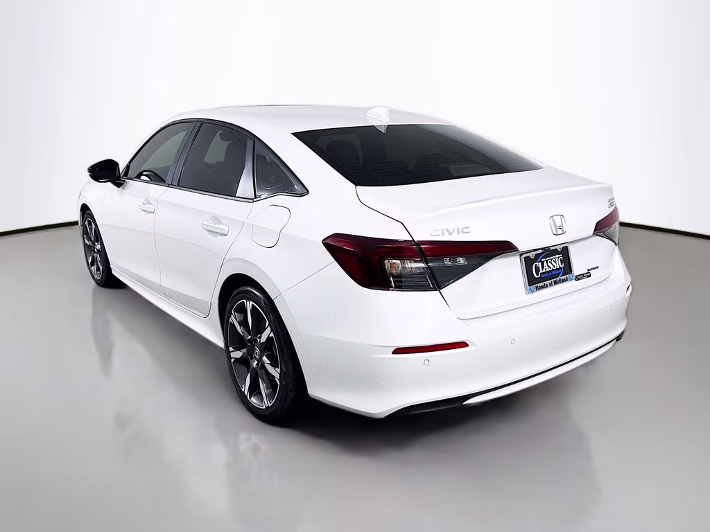 2025 Platinum White Pearl Honda Civic Hybrid Sport Touring FWD Sedan