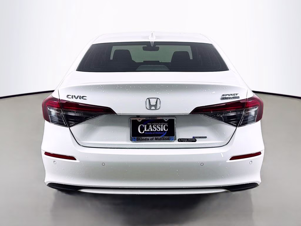 2025 Platinum White Pearl Honda Civic Hybrid Sport Touring FWD Sedan
