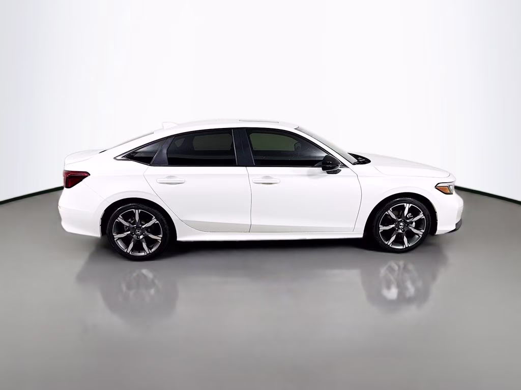 2025 Platinum White Pearl Honda Civic Hybrid Sport Touring FWD Sedan