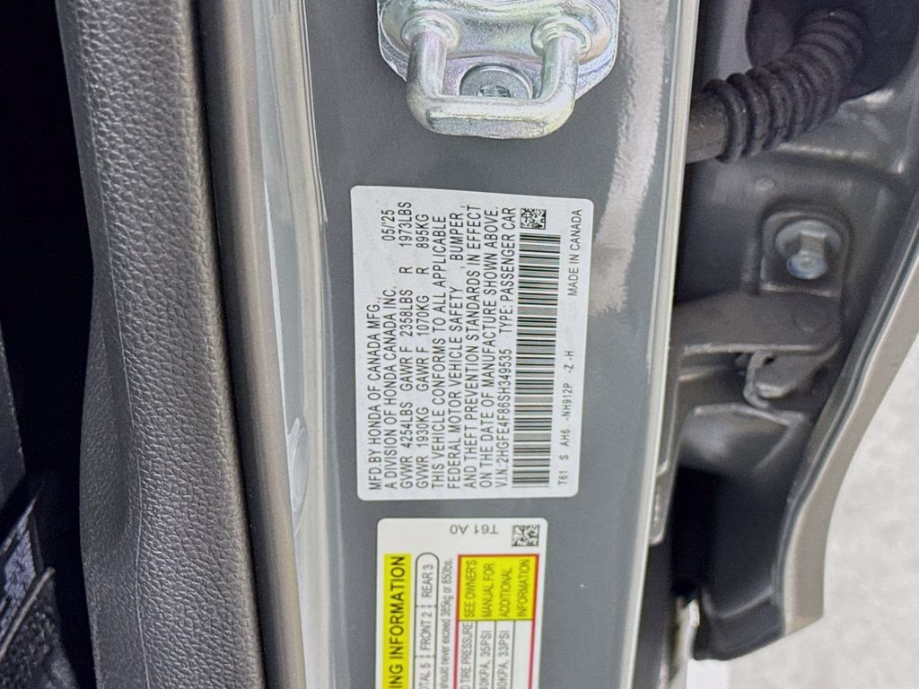 2025 Urban Gray Pearl Honda Civic Hybrid Sport FWD Sedan