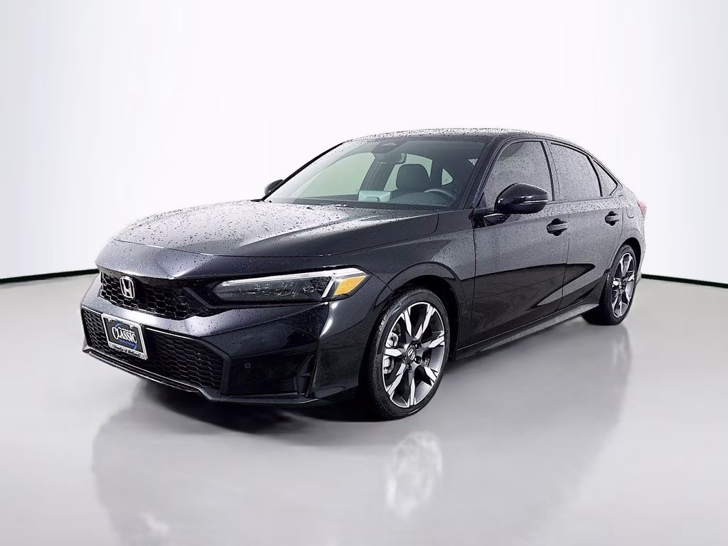 2025 Crystal Black Pearl Honda Civic Hybrid Sport Touring FWD Sedan