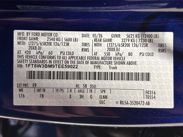 2026 Argon Blue Metallic Ford Super Duty F-350 SRW Platinum 4X4 Truck