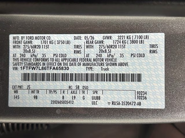 2026 Iconic Silver Metallic Ford F-150 Platinum 4X4 Truck