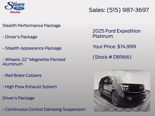 2025 Black Metallic Ford Expedition Platinum 4X4 SUV