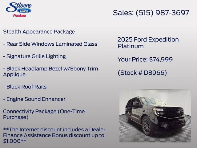 2025 Black Metallic Ford Expedition Platinum 4X4 SUV