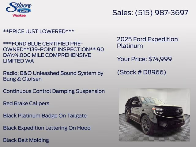 2025 Black Metallic Ford Expedition Platinum 4X4 SUV