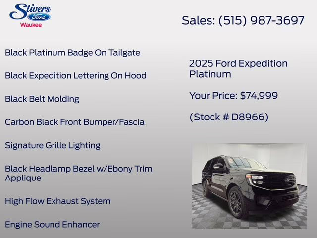 2025 Black Metallic Ford Expedition Platinum 4X4 SUV