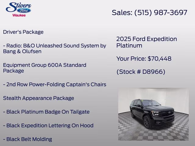 2025 Black Metallic Ford Expedition Platinum 4X4 SUV