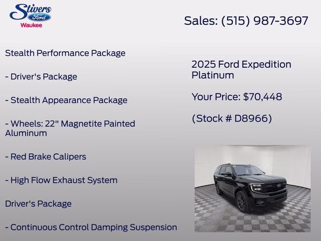 2025 Black Metallic Ford Expedition Platinum 4X4 SUV