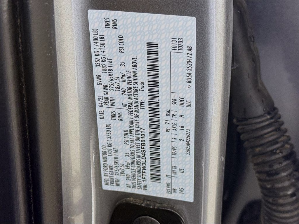 2025 Silver Metallic Ford F-150 XLT 4X4 Truck