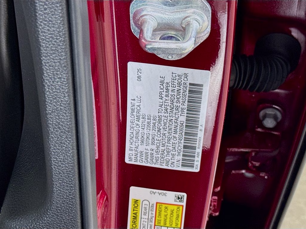 2025 Radiant Red Honda Accord SE FWD Sedan
