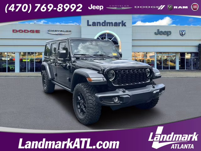 2024 Black Clearcoat Jeep Wrangler Willys 4X4 Convertible
