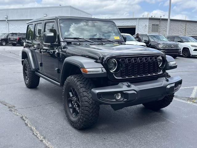 2024 Black Clearcoat Jeep Wrangler Willys 4X4 Convertible