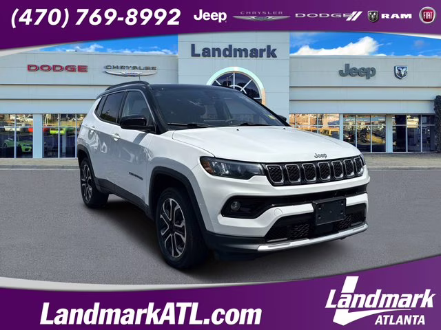 2023 Bright White Clearcoat Jeep Compass Limited 4X4 SUV