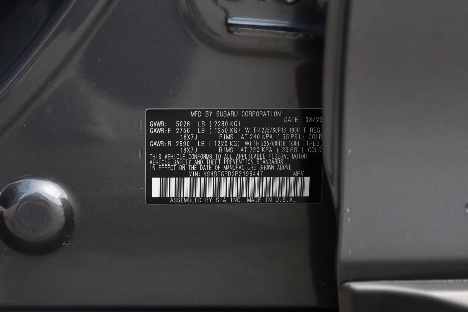 2023 Magnetite Gray Metallic Subaru Outback Touring XT AWD SUV