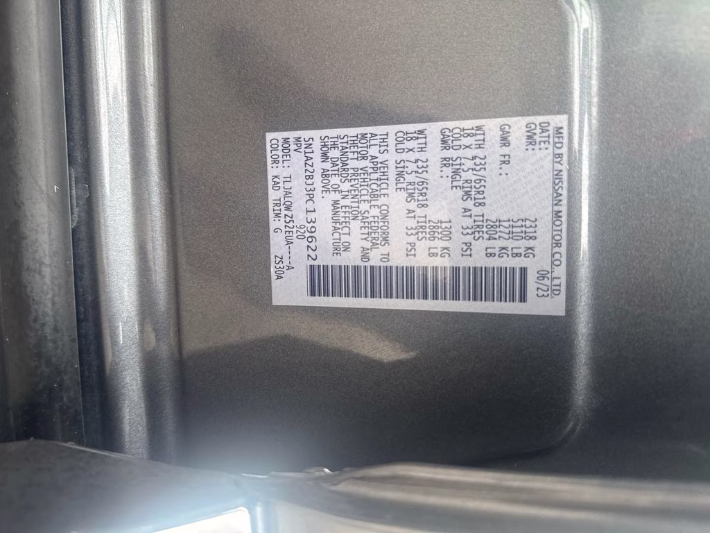 2023 Gun Metallic Nissan Murano SV FWD SUV