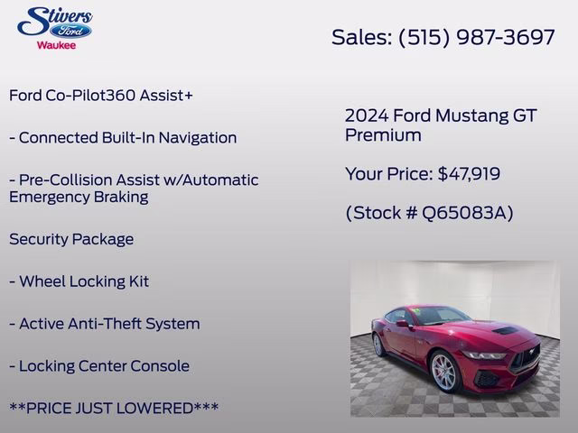 2024 Red Metallic Ford Mustang GT Premium RWD Coupe