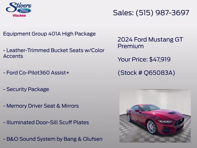 2024 Red Metallic Ford Mustang GT Premium RWD Coupe