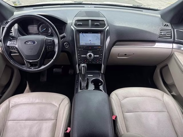 2018 White Platinum Clearcoat Metallic Ford Explorer Limited FWD SUV