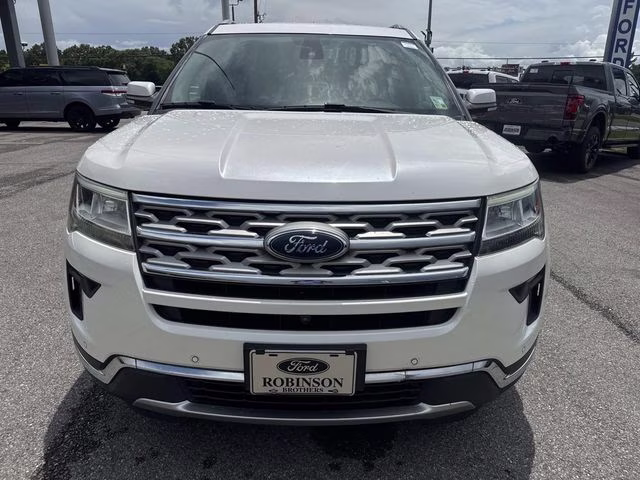 2018 White Platinum Clearcoat Metallic Ford Explorer Limited FWD SUV