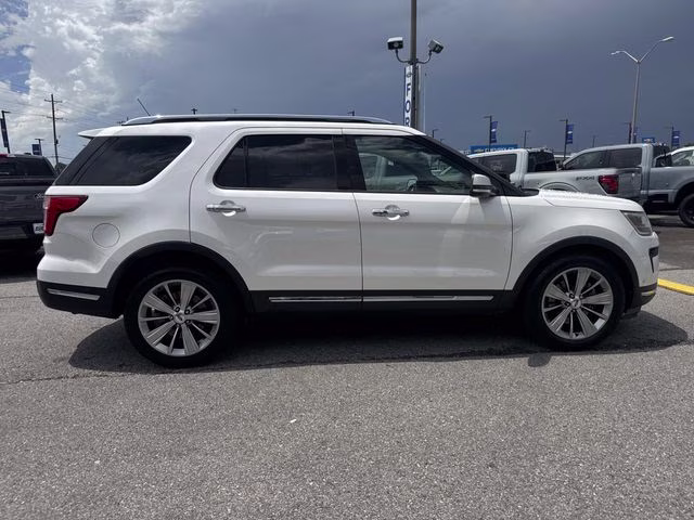 2018 White Platinum Clearcoat Metallic Ford Explorer Limited FWD SUV