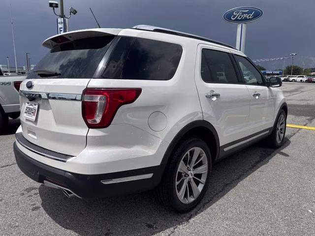 2018 White Platinum Clearcoat Metallic Ford Explorer Limited FWD SUV