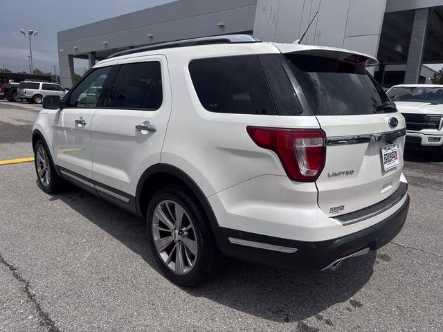 2018 White Platinum Clearcoat Metallic Ford Explorer Limited FWD SUV