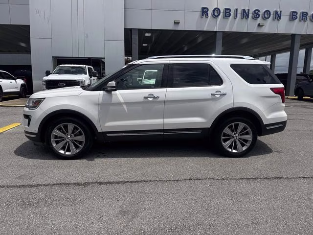 2018 White Platinum Clearcoat Metallic Ford Explorer Limited FWD SUV
