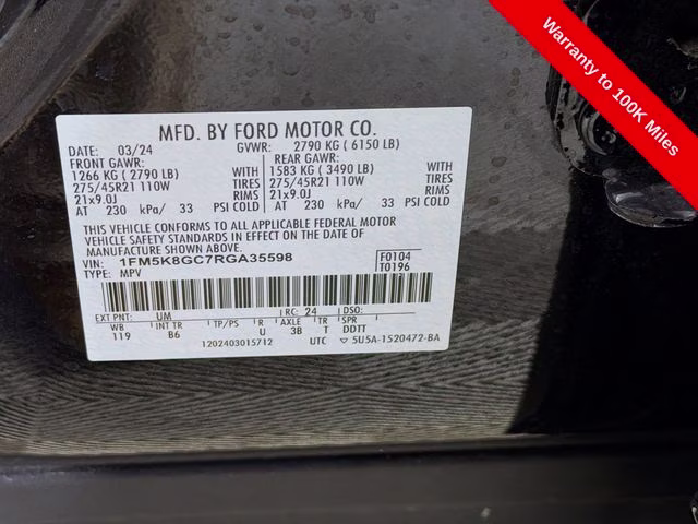 2024 Black Metallic Ford Explorer ST 4X4 SUV