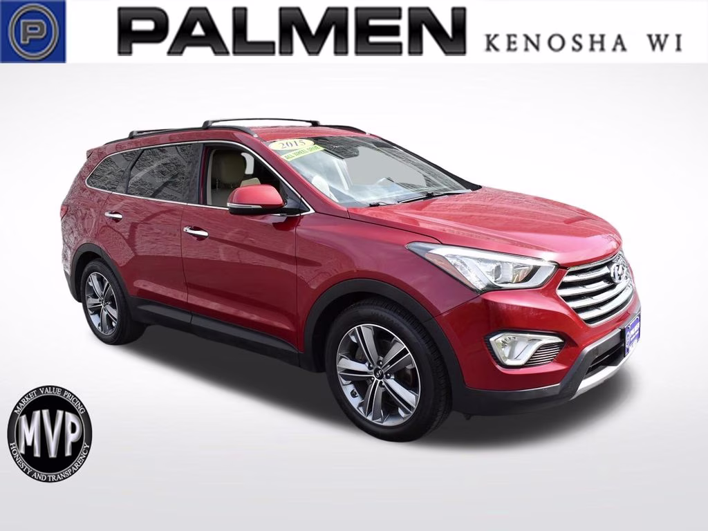 2015 Regal Red Pearl Hyundai Santa Fe GLS AWD SUV
