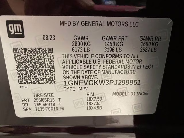 2023 Black Cherry Metallic Chevrolet Traverse LT AWD SUV