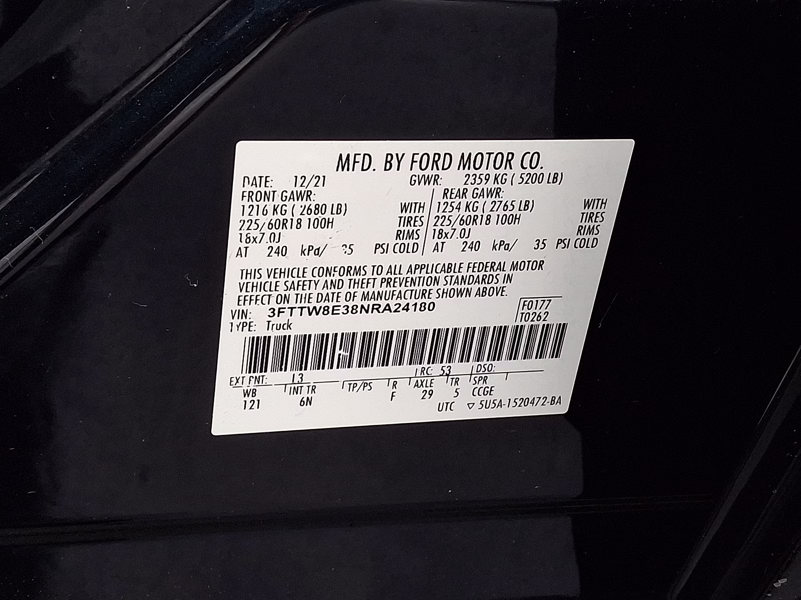 2022 Alto Blue Tinted Clearcoat Metallic - L3 Ford Maverick Lariat FWD