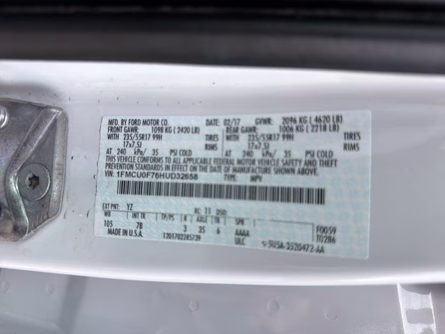 2017 Oxford White Ford Escape S FWD SUV