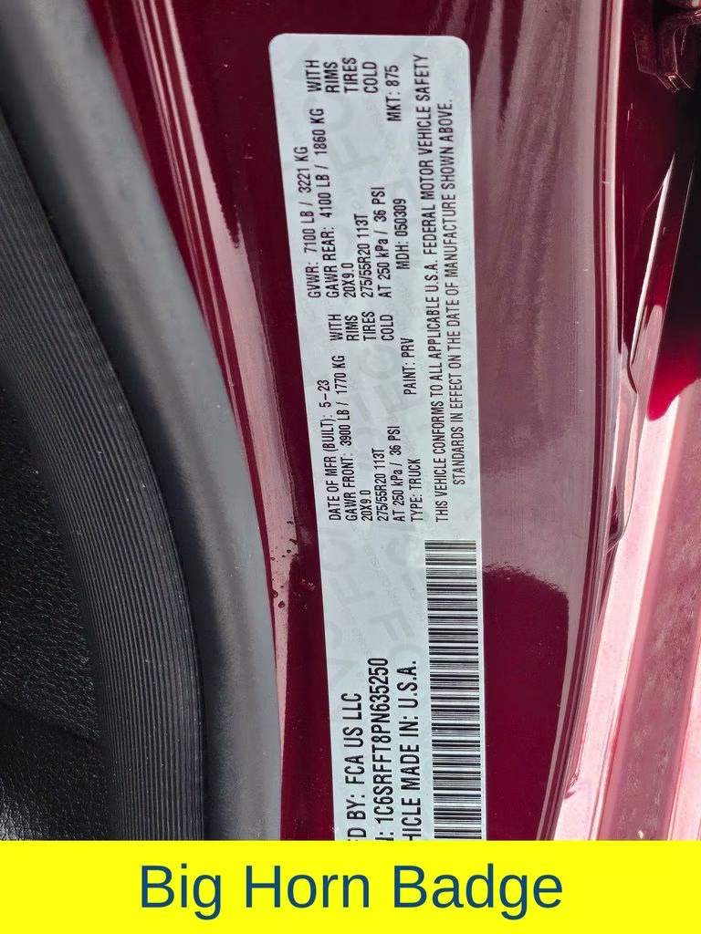 2023 Delmonico Red Pearlcoat Ram 1500 Big Horn/Lone Star 4X4 Truck